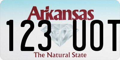 AR license plate 123UOT