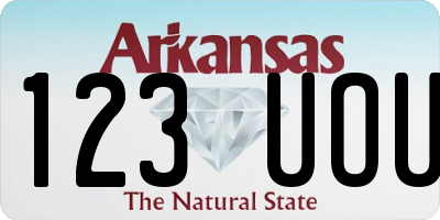 AR license plate 123UOU