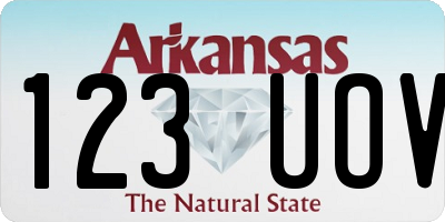 AR license plate 123UOV