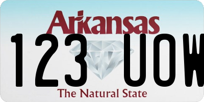 AR license plate 123UOW