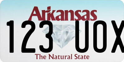 AR license plate 123UOX