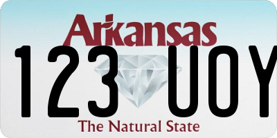 AR license plate 123UOY