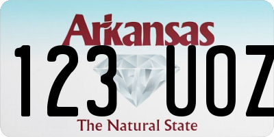 AR license plate 123UOZ