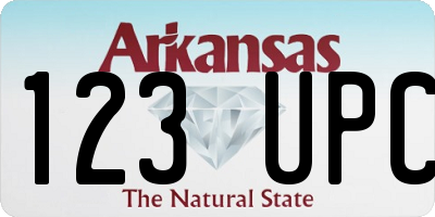 AR license plate 123UPC
