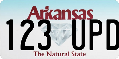 AR license plate 123UPD