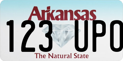 AR license plate 123UPO