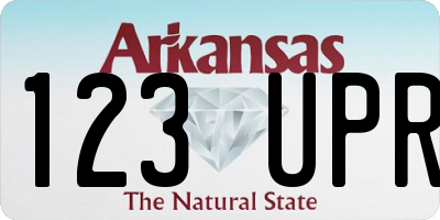 AR license plate 123UPR