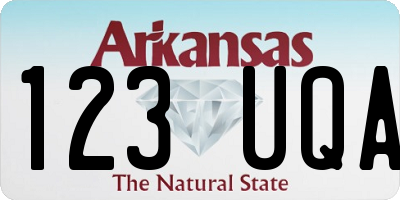 AR license plate 123UQA