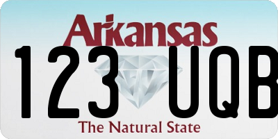 AR license plate 123UQB
