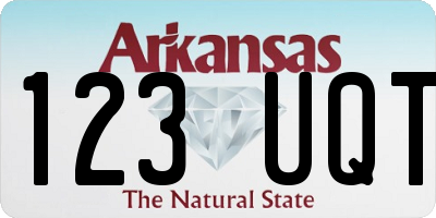 AR license plate 123UQT