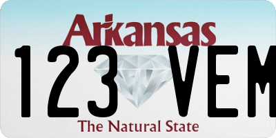 AR license plate 123VEM