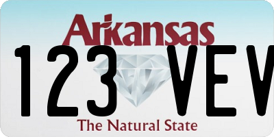 AR license plate 123VEV