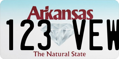 AR license plate 123VEW