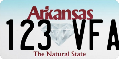AR license plate 123VFA