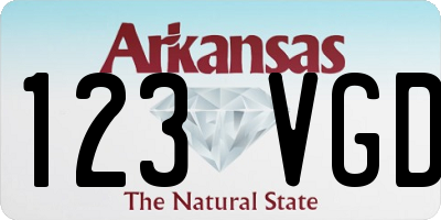 AR license plate 123VGD