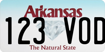 AR license plate 123VOD