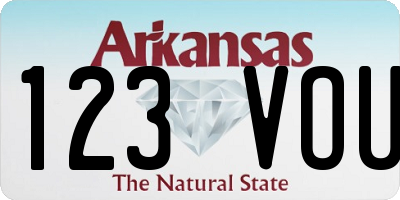 AR license plate 123VOU