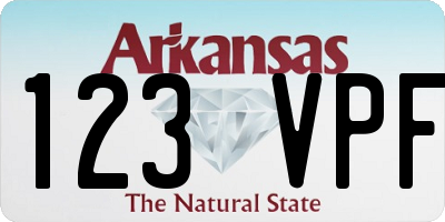 AR license plate 123VPF