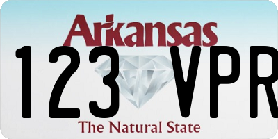 AR license plate 123VPR