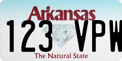 AR license plate 123VPW