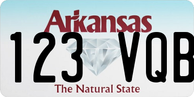 AR license plate 123VQB