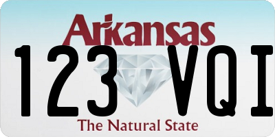 AR license plate 123VQI