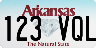 AR license plate 123VQL