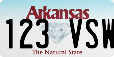 AR license plate 123VSW