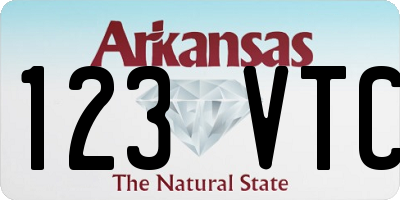 AR license plate 123VTC