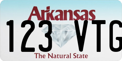 AR license plate 123VTG
