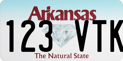AR license plate 123VTK