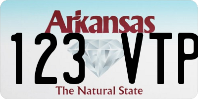 AR license plate 123VTP