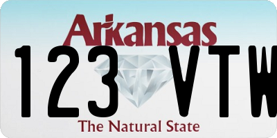 AR license plate 123VTW