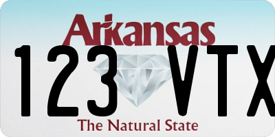 AR license plate 123VTX