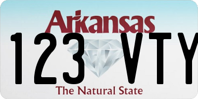 AR license plate 123VTY