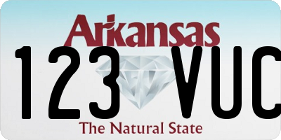 AR license plate 123VUC