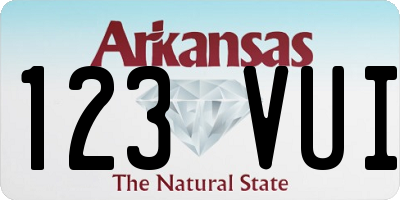 AR license plate 123VUI