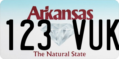 AR license plate 123VUK