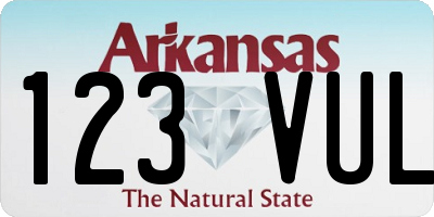 AR license plate 123VUL