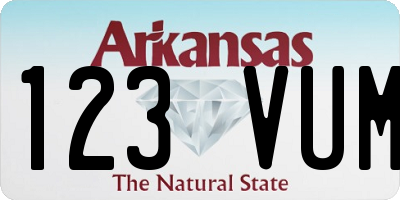 AR license plate 123VUM