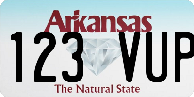 AR license plate 123VUP