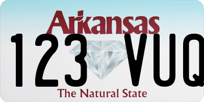 AR license plate 123VUQ