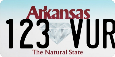 AR license plate 123VUR