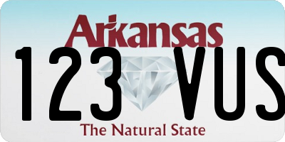 AR license plate 123VUS
