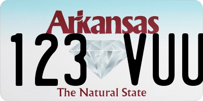 AR license plate 123VUU