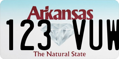 AR license plate 123VUW