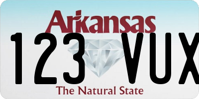 AR license plate 123VUX