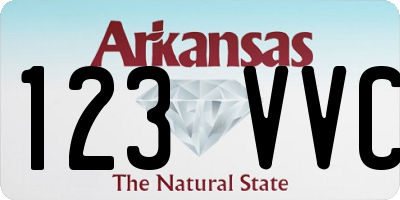AR license plate 123VVC