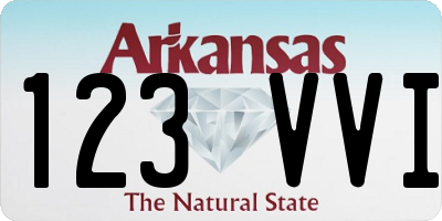 AR license plate 123VVI