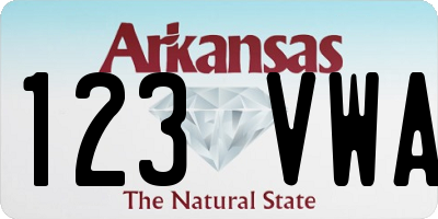 AR license plate 123VWA